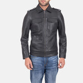 Rosin Black Leather Jacket