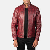 Vabos Burgundy Leather Jacket