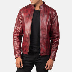 Vabos Burgundy Leather Jacket