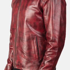 Vabos Burgundy Leather Jacket