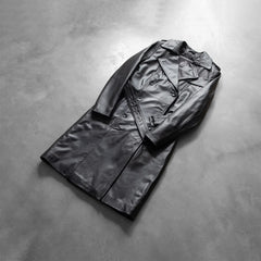 Uller Black Leather Coat Jacket