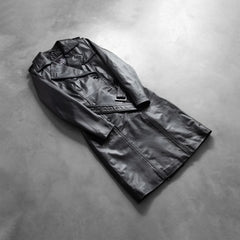 Uller Black Leather Coat Jacket
