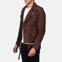 Qumas Mocha Suede Biker Jacket
