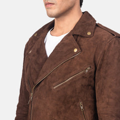 Qumas Mocha Suede Biker Jacket