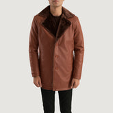 Vegen Brown Leather Coat Jacket