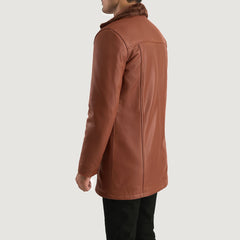 Vegen Brown Leather Coat Jacket