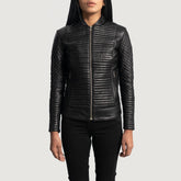 Siben Black Leather Biker Jacket