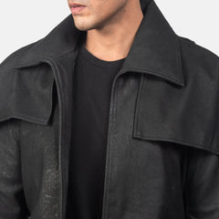 Romos Black Leather Jacket