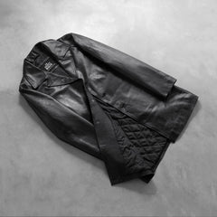 Subos Black Leather Coat Jacket