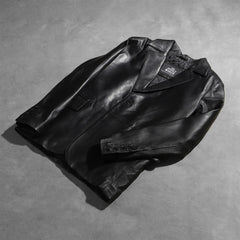 Yarion Black Leather Blazer Jacket