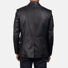 Yarion Black Leather Blazer Jacket