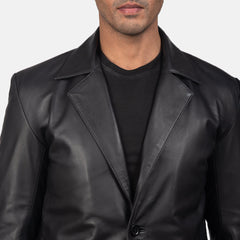 Yarion Black Leather Blazer Jacket