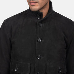 Mavor Black Suede Bomber Jacket
