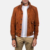 Mavor Brown Suede Bomber Jacket