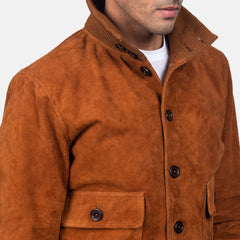 Mavor Brown Suede Bomber Jacket