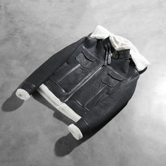 Koton Black Leather Hooded Jacket