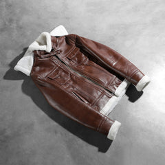 Koton Brown Leather Hooded Jacket