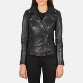 Elsus Black Leather Biker Jacket