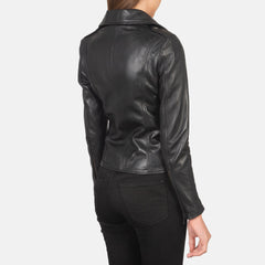 Elsus Black Leather Biker Jacket
