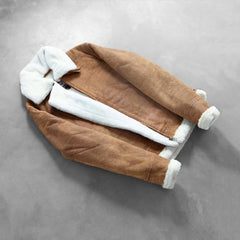 Tiken Brown Leather Bomber Jacket