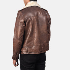 Rikon Brown Leather Biker Jacket