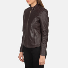 Ripel Maroon Leather Biker Jacket