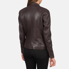 Ripel Maroon Leather Biker Jacket
