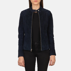 Ripel Blue Suede Biker Jacket