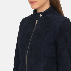 Ripel Blue Suede Biker Jacket