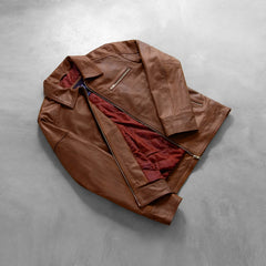 Kegan Brown Leather Biker Jacket