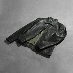 Wytos Green Leather Biker Jacket