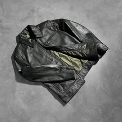 Wytos Green Leather Biker Jacket