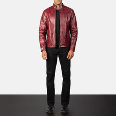 Vabos Burgundy Leather Jacket