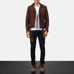 Qumas Mocha Suede Biker Jacket