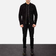 Zeren Black Suede Biker Jacket