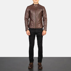 Ninan Brown Leather Biker Jacket
