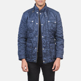 Vipix Blue Leather Quilted Jacket