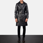 Nikin Black Leather Coat Jacket