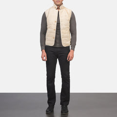 Zaret White Suede Vest Jacket