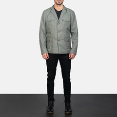 Xadas Grey Leather Jacket