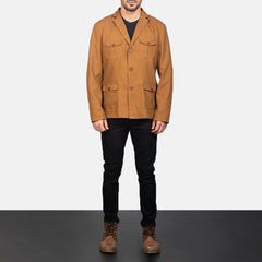 Xadas Khaki Leather Jacket