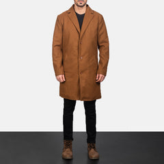 Wylen Khaki Leather Coat Jacket