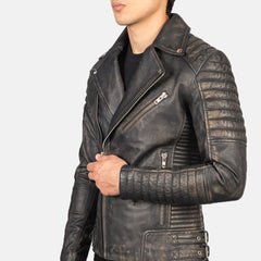 Konis Brown Leather Biker Jacket
