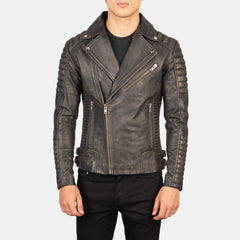 Konis Brown Leather Biker Jacket