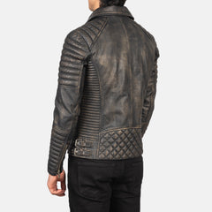 Konis Brown Leather Biker Jacket