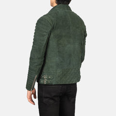 Konis Green Suede Biker Jacket
