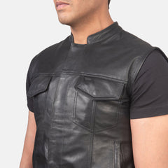 Ratas Black Leather Biker Jacket