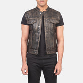 Ratas Distressed Brown Leather Biker Jacket