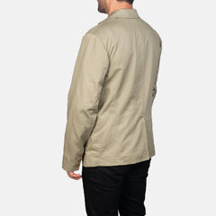 Suros Beige Leather Blazer Jacket