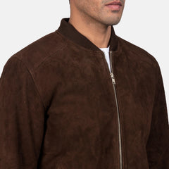 Takon Mocha Suede Bomber Jacket